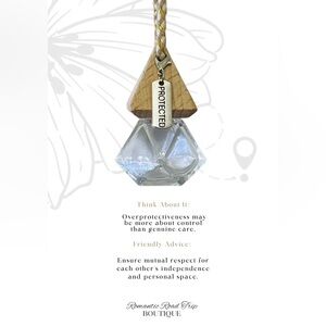 PROTECTED Wooden and Glass Pendant Car Fragrance Oil Diffuser Refillable Bottle